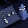 Silver Jewelry Set for Women Necklace Earrings Ring Set, Bridal Wedding Jewelry Gift - Image 3