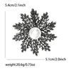Christmas Classic Rhinestone Snowflake Brooches for Women Pearl Ice Crystal Pins Office Party Friend Year Gifts Accessories - Image 15