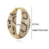 HECHENG, Golden Plated Leopard Print Earrings Square Ring with Cubic Zirconia Hip Hop Style for Men and Women - Image 2