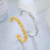 Stainless Steel Cuff Bracelet on Hand Women Geometric Flower Leaves Eye Adjustable Open Gold Color Bangle Jewelry - Image 5