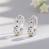 Single Row Cute Stars Multicolor Zircon Hoop Earrings For Women Silver Color Small Ear Buckle Daily Party Wedding Jewelry Gifts - Image 5
