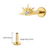 Titanium CZ Starburst Stud Earring 16G Sunrise Helix Stud Tragus Cartilage Labret Monroe Piercing Jewelry - Image 12