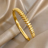 Gold Plated Stainless Steel Bracelet Inlaid Colorful Rhinestones Open Cuff Bangles Bracelets for Women Men Jewelry - Image 4