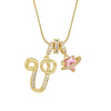 Letter Necklace for Women Pink Zircon Heart-shaped Pendant Suitable for Girls to Wear Personalized Gold-plated Jewelry - Image 33