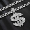 Hip Hop Dollar Pendant Necklace with 13mm Cuban Chain US Dollar Money Sign Necklaces Rap Rock Punk Jewelry For Man Gift - Image 2