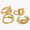 Line Opening Series Ring Knotted Coil Gold Plated Stainless Steel Long-lasting Color Daily Versatile - Image 3