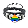 Lgbt Black Weave Leather Bracelet Bi Pride Glass Cabochon Gay Pride Rainbow Flag Photo Bangle Jewelry For Women Men Lovers Gift - Image 26