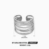 Hollow Heart Open Ring in Stainless Steel Adjustable - Image 33