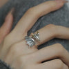 Silver Rings For Women Simple Vintage Handmade Adjustable Finger Retro Bat Ring Band Female Gift - Image 3