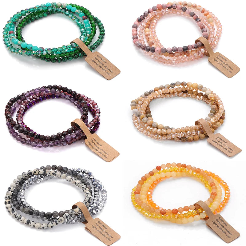 4 mm Faceted Bead Bracelet in Multiple Color and Length Options - Image 1