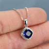 Elegant Cushion Shape Cubic Zirconia Pendant Necklace Silver Color Box Chain Women Accessories Jewelry - Image 1