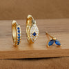 Three Piece Evil Eye Hoop Earring Set with Blue Stone Accents - Image 12