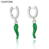 Yellow Red Small Chili Hoop Earrings For Women Girl Creative Silver Ear Buckle Earrings Gifts Female Jewelry - Image 10