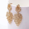 European Exaggerated Bohemian Hollow Leaves Flower Big Pendants Drop Earrings For Women Jewelry Gift - Image 9