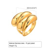 Stainless Steel Chunky Dome Rings for Women, Geometric Ring Gold Plated Aesthetic Jewelry - Image 13