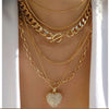 Vintage Punk Gold-plate Thick Chain Head Portrait Coin Pendant Necklace For Women Multilevel Geometric Hip Hop Jewelry - Image 3