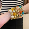 Hyperbole Double Color Square Acrylic Irregular Metallic Beads Beaded Necklace for Women Gold Plated Alloy Strand Chokers - Image 4