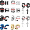 2pcs Punk Mens Strong Magnet Magnetic Ear Stud Set,Non Piercing Cross Clip-on Earrings Suitable Gifting Boyfriend Lover Jewelry - Image 5