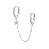 Vintage Stainless Steel Crystal Star Chain Hoop Earrings For Women Punk Pendant Square Earrings Jewelry - Image 9