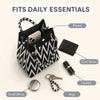 Geometric Mini Tote Bag Women Black Ivory Graphic Handbag Ring Handle Compact Daily Purse for Korean Style Outfits - Image 5
