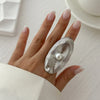 Geometric Irregular Hollow Pearl Opening Adjustable Rings for Women Jewelry Minimalist Accessories Support - Image 10