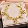 Statement 316L Stainless Steel Jewelry Zircon Bowknot Heart Star Moon Charm Chain Bracelet For Women - Image 1