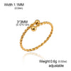 Cazador Adjustable Beads Twisted Rope Thin Rings for Women Stainless Steel Kpop Jewelry Gold Plated Open Finger Rings - Image 10
