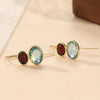 Simple Gold Color Metal Inlaid CZ Stones Pendant Earrings Oval Geometric Personality Dangle Earrings For Women - Image 3