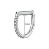 D Shape Hinged Septum Ring with Cubic Zirconia 16G Clicker for Conch and Helix - Image 9
