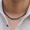 Simple 4mm Small Stone Necklace Men Handmade Howlite Tiger Eyes Beaded 48cm Short Collar Boyfriend Leisure Jewelry - Image 2