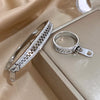 Greatera Zipper Cubic Zircon Filled Sparkly Buckle Bracelet Ring For Men Personality Design Stainless Steel Women's Jewelry - Image 6