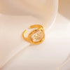 316L Stainless Steel Heart Oval Immortal Flower Open Ring For Women Glamorous Dopamine Jewelry Gifts - Image 9