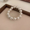 Elegant White Faux Pearls Beaded Bracelets for Women Adjustable Elastic Rope Bracelet French Hands Jewelry Accessories - Image 10