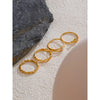 Stainless Steel Pearl Chain Geometric Stackable Thin Ring Gold Color Minimalist Finger Jewelry Gift - Image 2