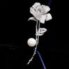 Suyu Women's Brooch Copper Inlaid Cubic Zirconia Camellia Women's Clothing Brooch Men's And Women's Set Pins - Image 2