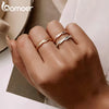 Silver Twisted Vine Ring Cubic Zirconia Eternity Cross Band Ring Stacking for Women Wedding Gift 3 Colors - Image 2