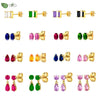 Silver Needle Colorful Gemstone Earrings for Women Water Drop Pendant Stud Earrings Wedding Jewelry Gifts - Image 1
