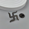 symbolic swastika pattern design vintage stainless steel brooch, stylish lapel pin, wedding party badge - Image 6