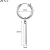Zemo 1 PC Punk Stainless Steel Clip-on Earrings Long Tassel Pendant Earring Taper Cross Feather No-Pierced Fake Piercing 12/14MM - Image 13