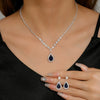Elegant Waterdrop Style Jewelry Sets for Women Pink Crystal Necklace Earrings Bridal Wedding Party Jewelry Sets - Image 5