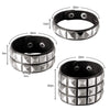 3Pcs Studded Punk Bracelets for Men Women Buckle Cuffs Pyramid Wristband Rivet Cuff Bangle Wear Proms Rock Costumes Black - Image 6
