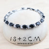 Silver Bridal Jewelry Sets Wedding Black Zircon Bracelets Earrings Rings Pendant Necklace Set For Women - Image 2