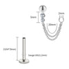Titanium Double Piercing Chain Earring 16G CZ Dangle Cartilage Helix Conch Drop Chain Connector Jewelry - Image 9