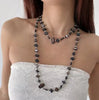 Bohemian Double-Layer Beaded Necklace with Irregular Stone Beads and Long Sweater Chain - Image 7
