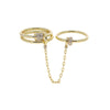 Gold Color Micro Pave Tear Drop CZ Tassel Link Chain Dome Ring For Women Girls Bling Cubic Zirconia Finger Jewelry Gift - Image 13