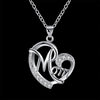 Silver Mom Zircon Charm Loves Heart Necklace Pendant Mother's Day Gift For Mum - Image 2