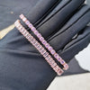 Pink Crystal Tennis Bracelets for Women Female Romantic Shiny Zirconia Adjustable Folding Buckle Chain on Hand Jewelry - Image 21