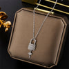 Sense Light Zircon Crystal Lock Key Pendant Stainless Steel Necklaces For Women Sexy Party Neck Chain Jewelry - Image 5