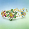 Colorful Zircon Floral Butterfly Necklace Earrings Bracelet Ring Ladies Garden Style Accessories - Image 3