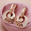 Hollow Round Pendant Paved Zircon Separable Earrings Gold Color Women Jewelry Wedding Matching Accessories - Image 6